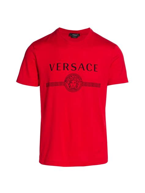 red versace logo tee|versace tee shirts for men.